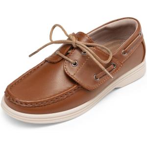 DREAM PAIRS Boys Dress Shoes Boat Shoes Slip on Loafers Casual School Shoes (Toddler/Little Kid/Big Kid)(Brown)