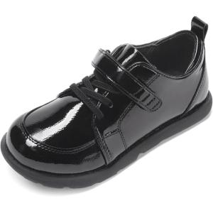 DREAM PAIRS Boys Dress Shoes Sneaker Casual Oxfords Formal School Uniform Shoes for Toddler Little Kid(All Black)