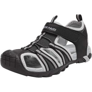 DREAM PAIRS Boys Girls Outdoor Summer Sport Athletic Sandals for Toddler/Little/Big Kid(Black/Light/Grey)