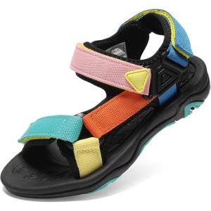 DREAM PAIRS Boys Girls Sandals Kids Adventurous Light-Weight Adjustable Straps Summer Water Shoes (Toddler/Little Kid/Big Kid)(Green/Blue/Yellow)