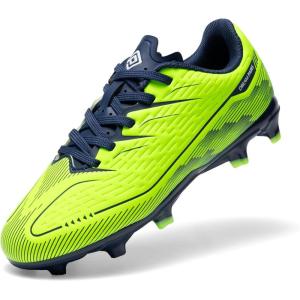 DREAM PAIRS Kids Multi Ground Soccer Cleats with High-Speed Anti-Twist TPU Plate Athletic Football Shoes for Little/Big Kids(Neon Green)