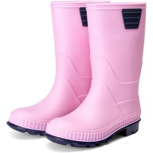 DREAM PAIRS Kids Rain Boots Easy-On Lightweight Non-Slip Outsole for Boys & Girls Outdoor Rainy Day Play(Pink)