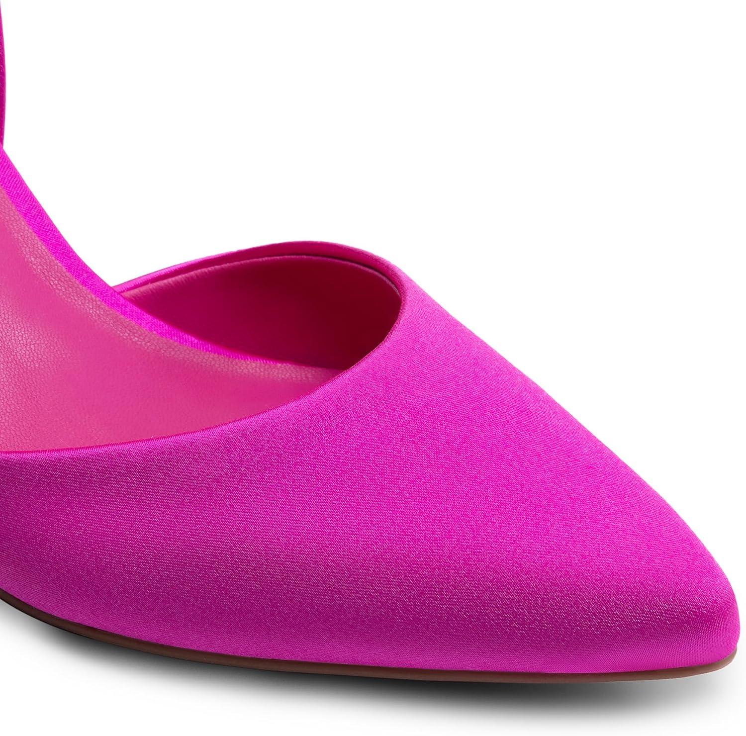 image:imageDREAM PAIRS Womens High Heel Closed Toe PumpsHot Pinksatin