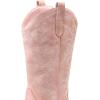 DREAM PAIRS Cowboy Boots for Women Cowgirl Western Boots Fashion Embroidery Stitched Chunky Heel Mid Calf Boots(Light Pink)