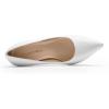 DREAM PAIRS Women’s High Chunky Block Heels Closed Pointed Toe Slip on Women Pumps Wedding Party Work Comfortable Dress Shoes for Women(White)