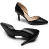 DREAM PAIRS Women’s High Heel Closed Toe Pumps(Black-pu)