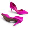 DREAM PAIRS Women’s High Heel Closed Toe Pumps(Hot Pink-satin)