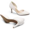 DREAM PAIRS Women’s High Heel Closed Toe Pumps(White-pu)