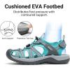 DREAM PAIRS Women’s Hiking Sandals Adventurous Summer Sports Shoes Outdoor(Grey/Blue)