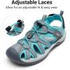 DREAM PAIRS Women’s Hiking Sandals Adventurous Summer Sports Shoes Outdoor(Grey/Blue)