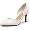 DREAM PAIRS Women’s High Heel Closed Toe Pumps(White-pu)
