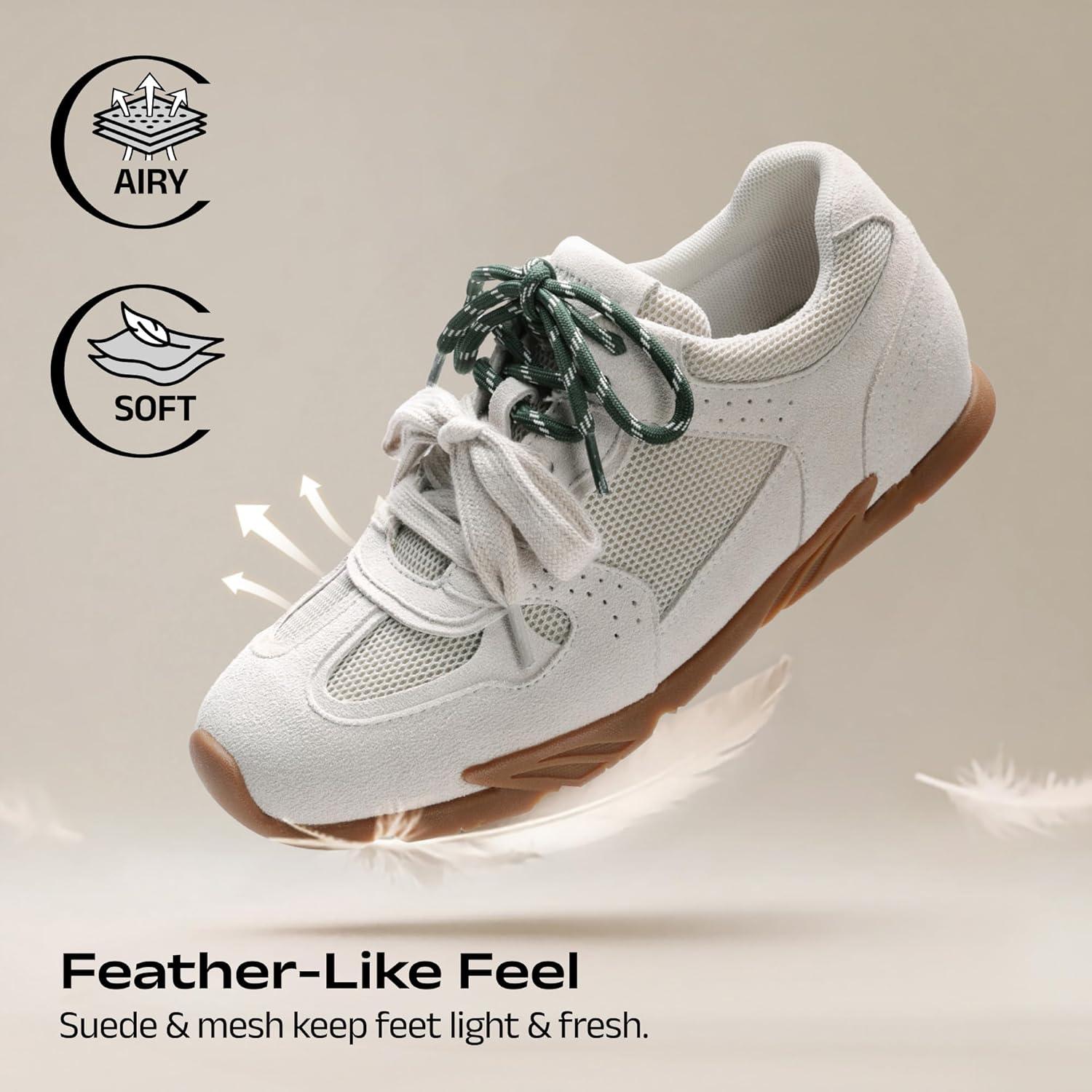 image:imageDREAM PAIRS Womens Retro Lace Up Sneakers AllDay Comfort Lightweight Non Slip Casual Fashion Walking Trainers ShoesGrey White