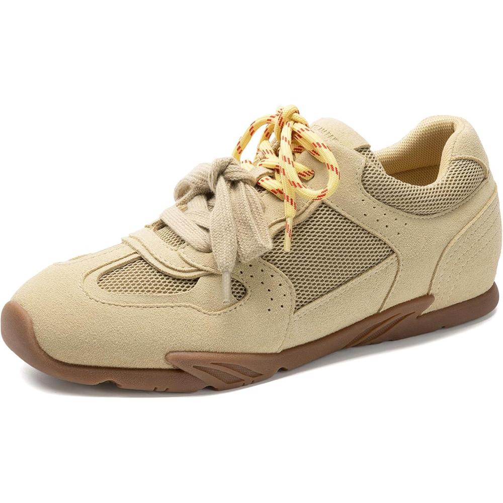 image:imageDREAM PAIRS Womens Retro Lace Up Sneakers AllDay Comfort Lightweight Non Slip Casual Fashion Walking Trainers ShoesCamel