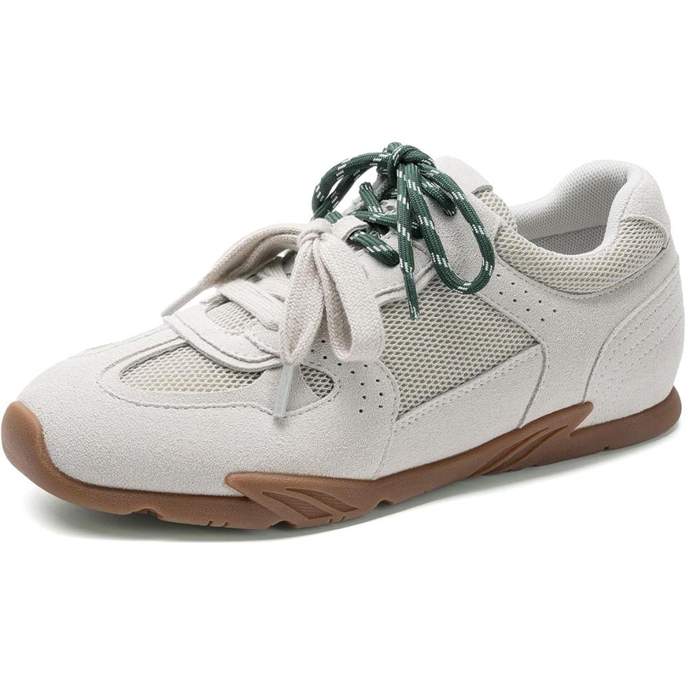 image:imageDREAM PAIRS Womens Retro Lace Up Sneakers AllDay Comfort Lightweight Non Slip Casual Fashion Walking Trainers ShoesGrey White