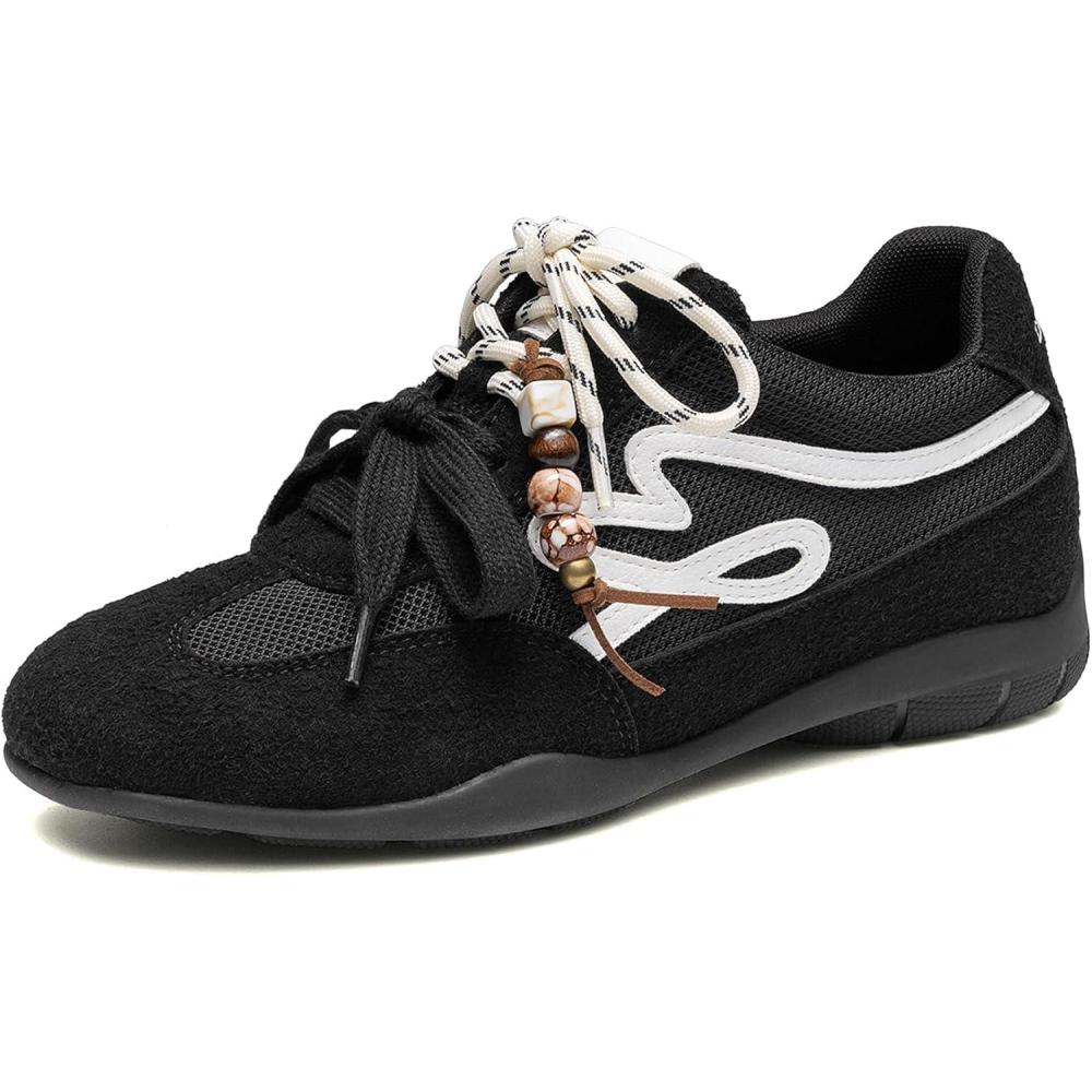 image:imageDREAM PAIRS Womens Retro Platform Sneakers Faux Suede Casual Fashion AllDay Comfort Cushion Walking Breathable ShoesBlack