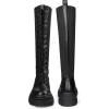 DREAM PAIRS Knee High Boots Women, Fashion Combat Boots Chunky Platform Lace Up Lug Sole Boots For Women