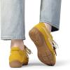 DREAM PAIRS Women’s Retro Platform Sneakers, Faux Suede Casual Fashion All-Day Comfort Cushion Walking Breathable Shoes(Yellow)