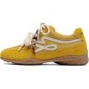DREAM PAIRS Women’s Retro Platform Sneakers, Faux Suede Casual Fashion All-Day Comfort Cushion Walking Breathable Shoes(Yellow)