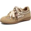 DREAM PAIRS Women’s Retro Platform Sneakers, Faux Suede Casual Fashion All-Day Comfort Cushion Walking Breathable Shoes(Camel)