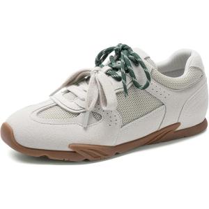 DREAM PAIRS Women’s Retro Lace Up Sneakers, All-Day Comfort Lightweight Non Slip Casual Fashion Walking Trainers Shoes(Grey White)