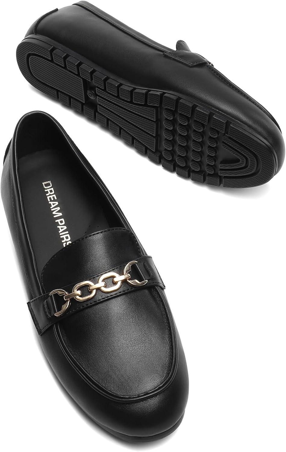 image:imageDREAM PAIRS Loafers for Women Casual Comfortable Slip On Flat Lightweight Leisure Work Shoe Comfort Walking ShoesBlack Pu