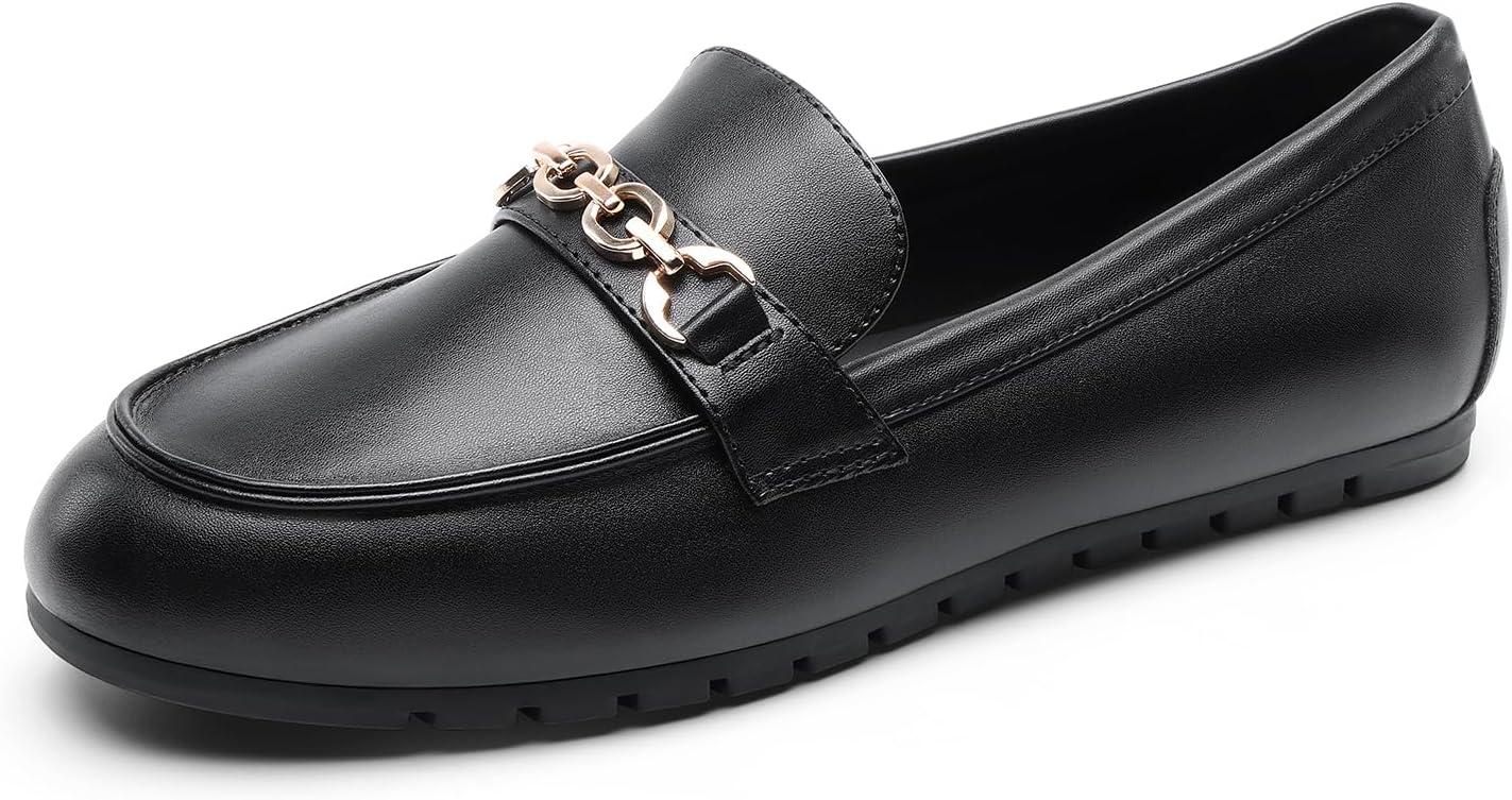 image:imageDREAM PAIRS Loafers for Women Casual Comfortable Slip On Flat Lightweight Leisure Work Shoe Comfort Walking ShoesBlack Pu
