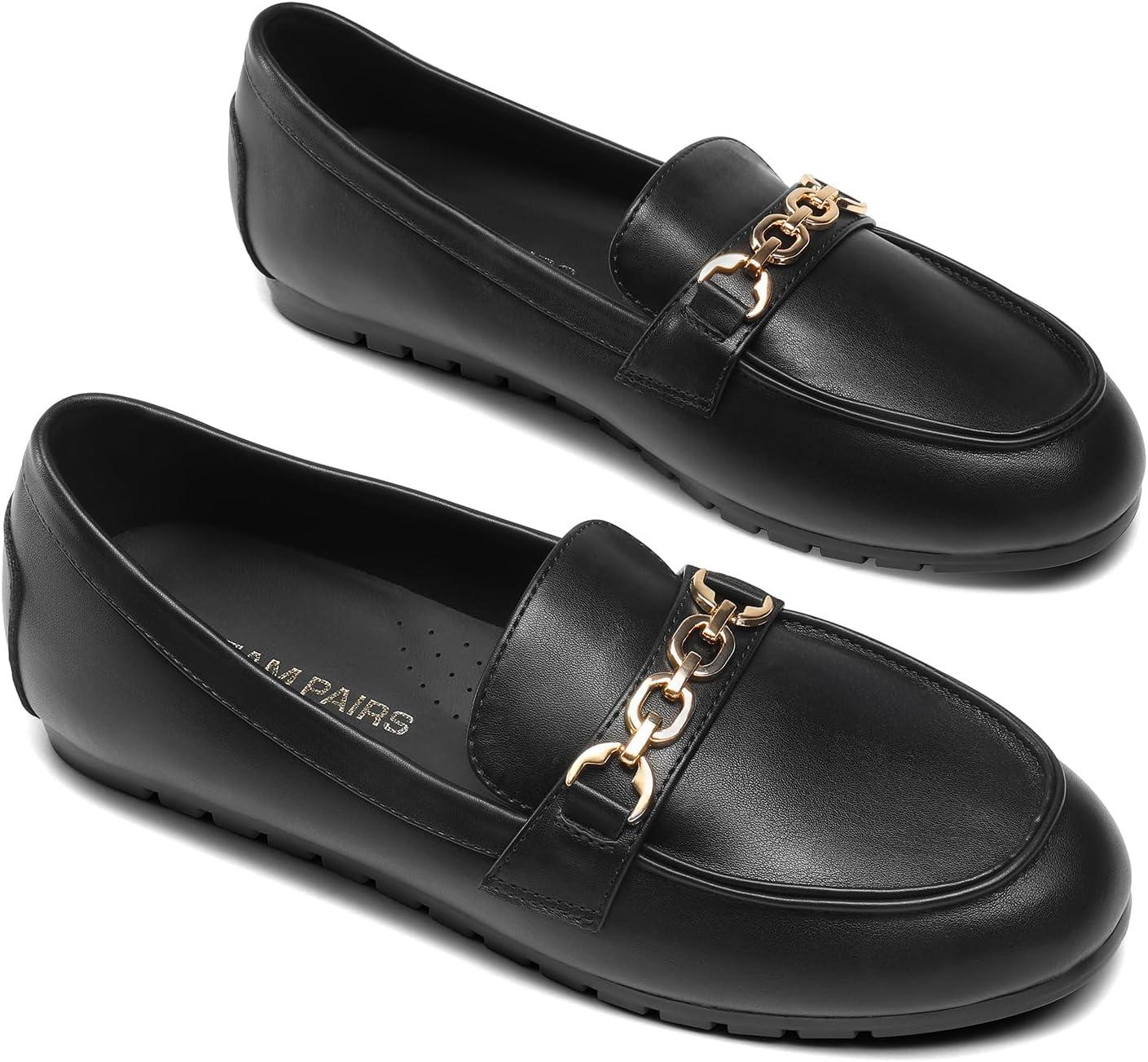 image:imageDREAM PAIRS Loafers for Women Casual Comfortable Slip On Flat Lightweight Leisure Work Shoe Comfort Walking ShoesBlack Pu
