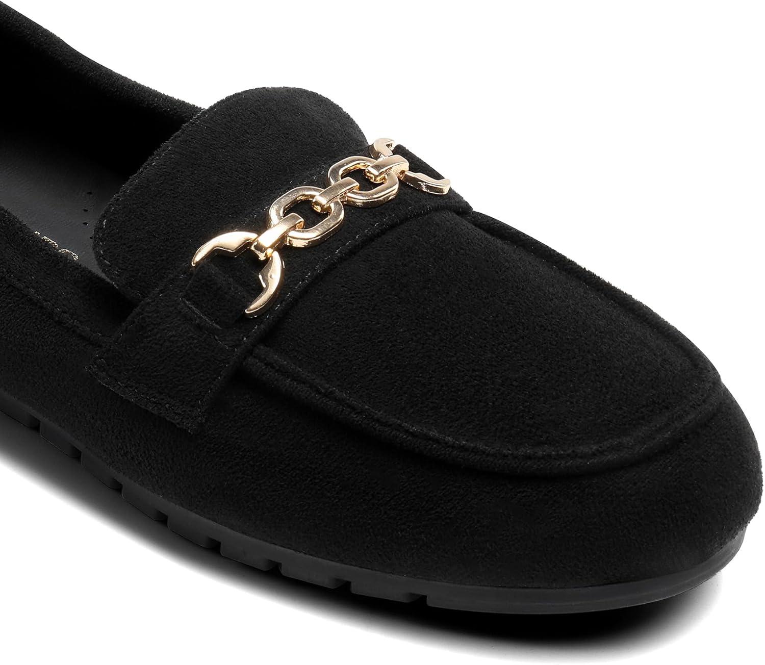 image:imageDREAM PAIRS Loafers for Women Casual Comfortable Slip On Flat Lightweight Leisure Work Shoe Comfort Walking ShoesBlacksuede