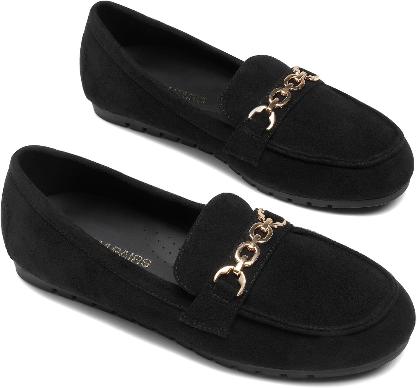 image:imageDREAM PAIRS Loafers for Women Casual Comfortable Slip On Flat Lightweight Leisure Work Shoe Comfort Walking ShoesBlacksuede