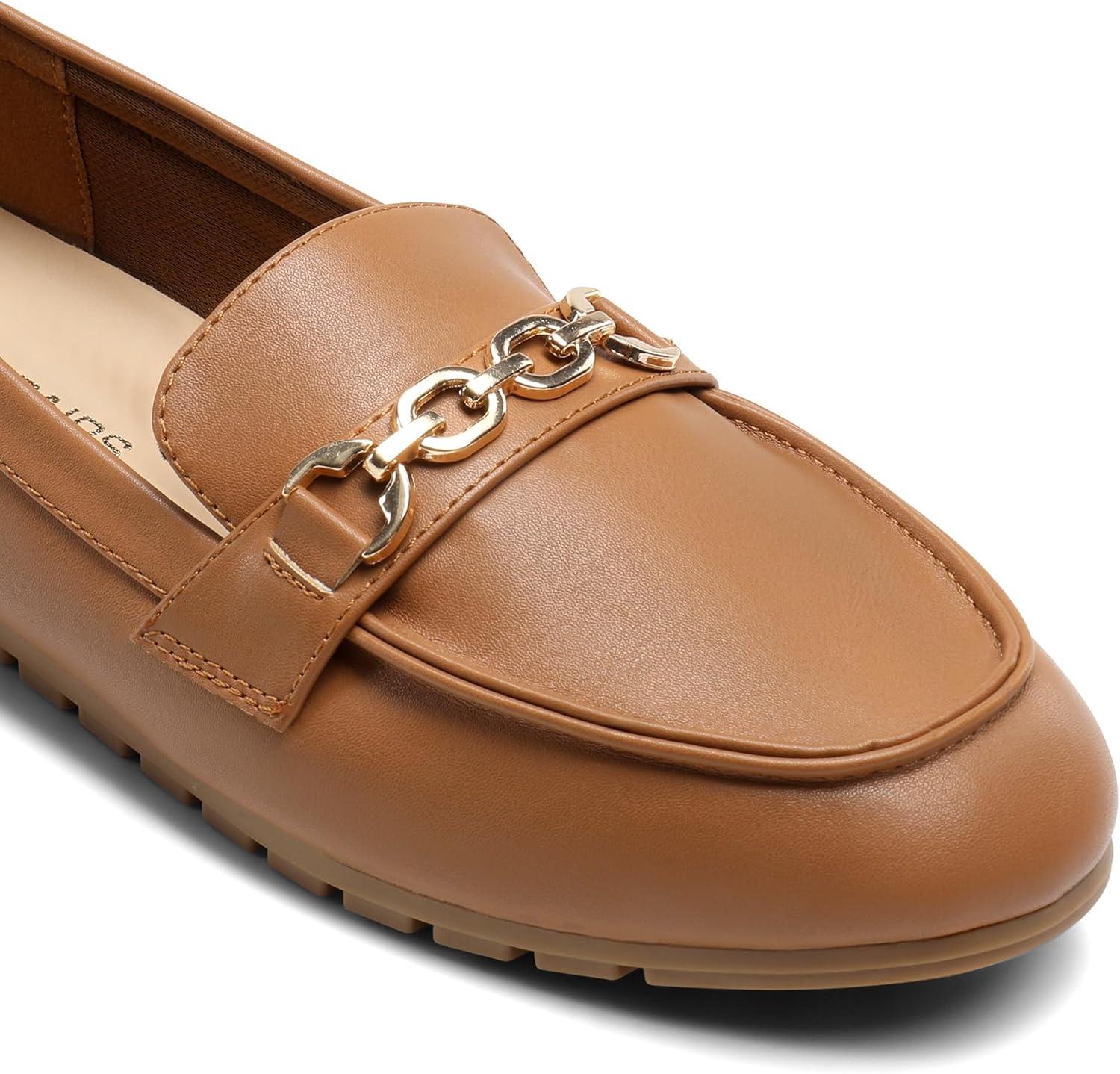 image:imageDREAM PAIRS Loafers for Women Casual Comfortable Slip On Flat Lightweight Leisure Work Shoe Comfort Walking ShoesBrownpu
