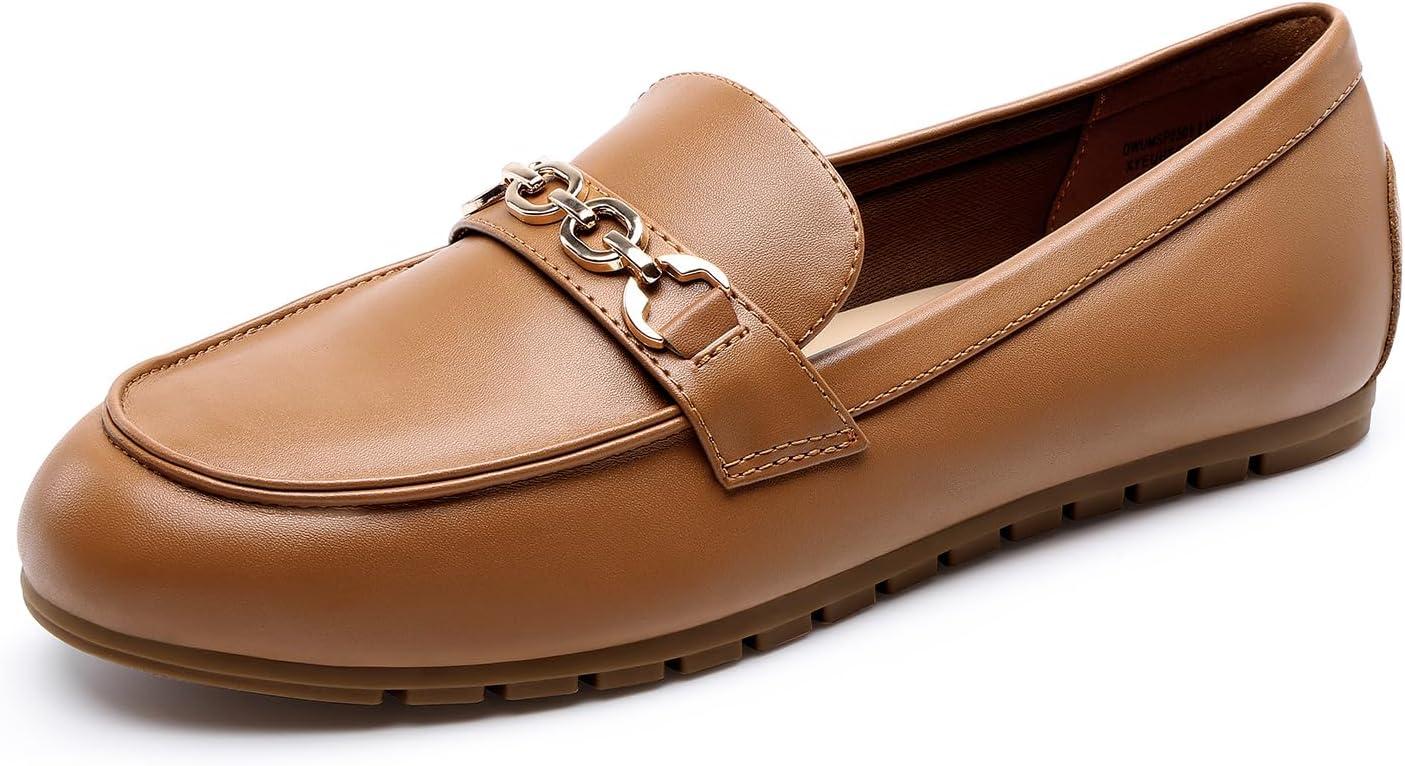 image:imageDREAM PAIRS Loafers for Women Casual Comfortable Slip On Flat Lightweight Leisure Work Shoe Comfort Walking ShoesBrownpu