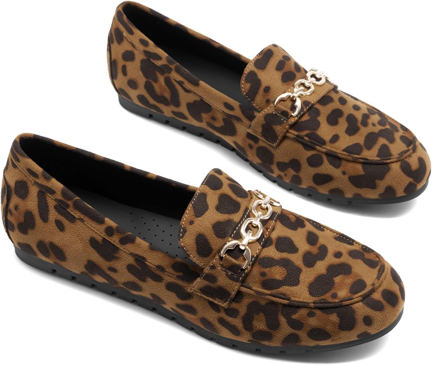 image:imageDREAM PAIRS Loafers for Women Casual Comfortable Slip On Flat Lightweight Leisure Work Shoe Comfort Walking ShoesLeopard