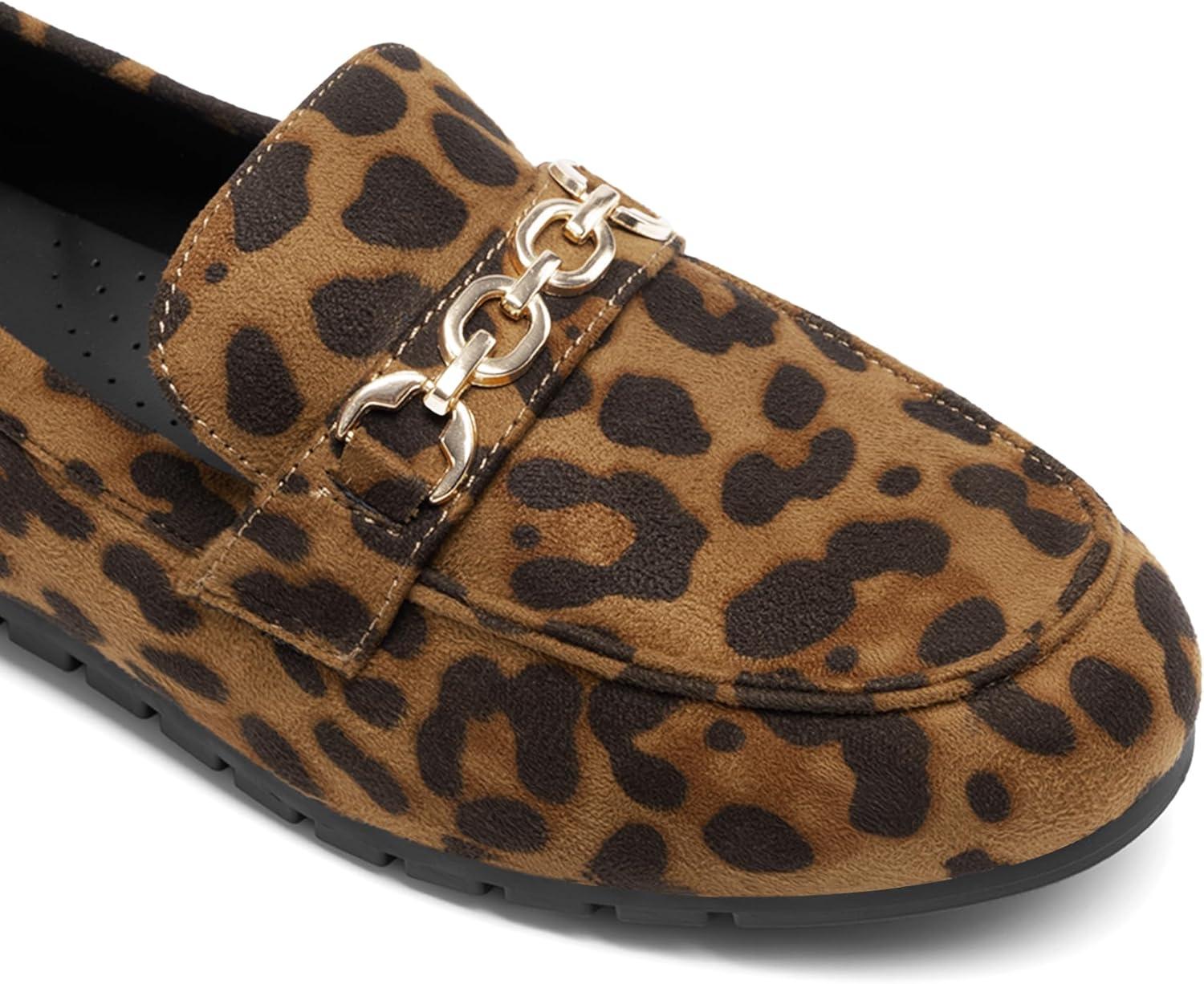 image:imageDREAM PAIRS Loafers for Women Casual Comfortable Slip On Flat Lightweight Leisure Work Shoe Comfort Walking ShoesLeopard