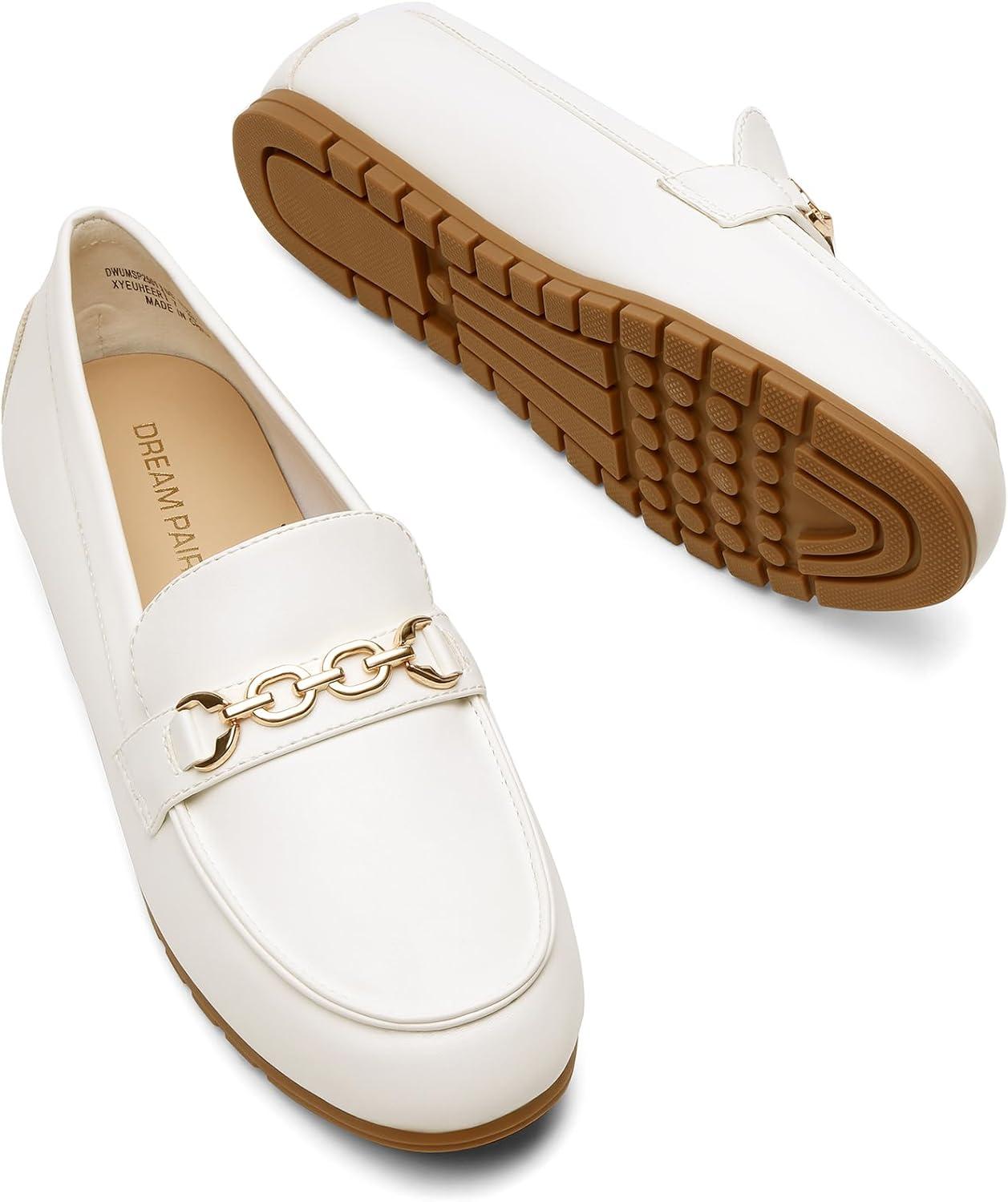 image:imageDREAM PAIRS Loafers for Women Casual Comfortable Slip On Flat Lightweight Leisure Work Shoe Comfort Walking ShoesWhite