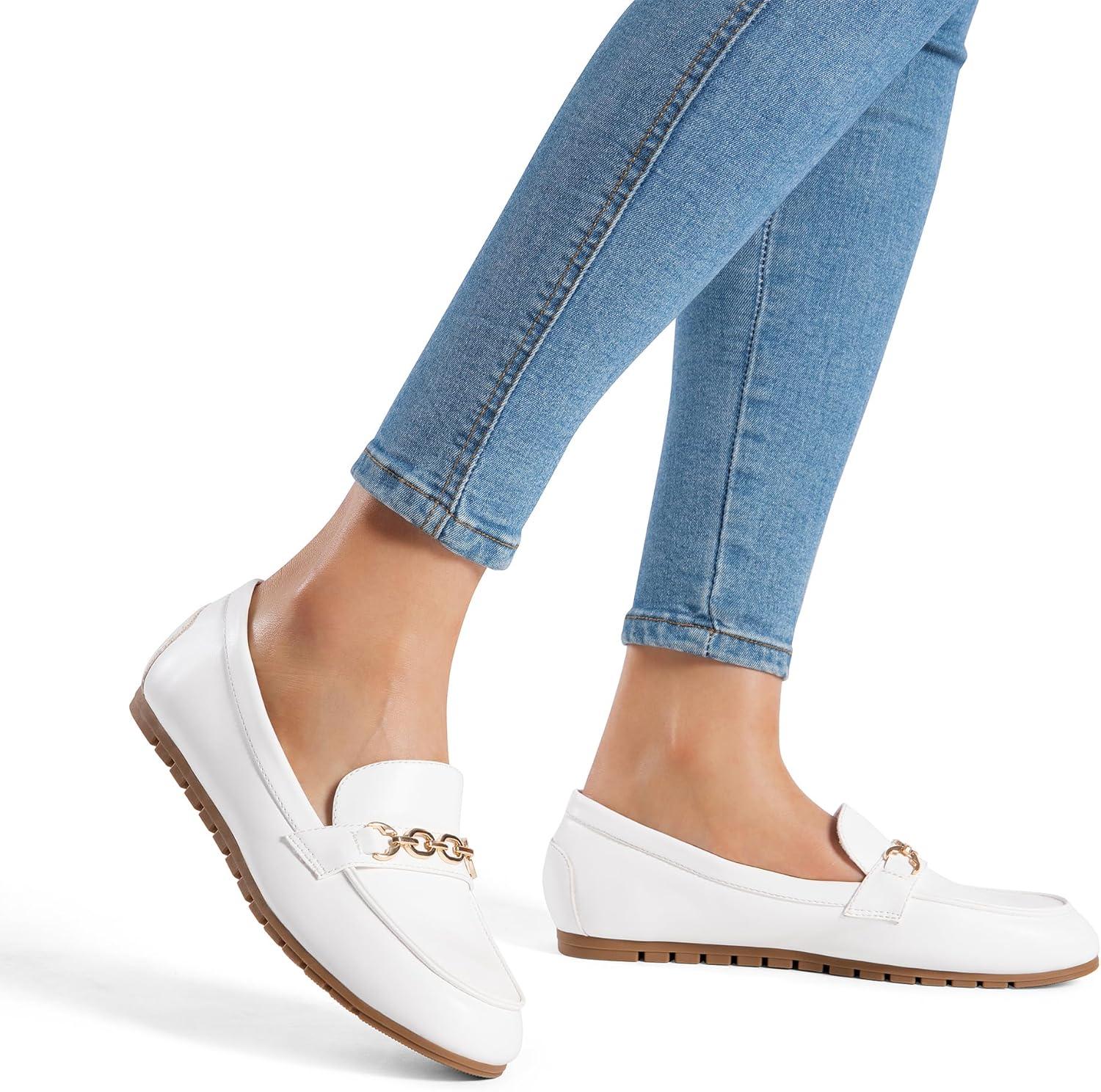 image:imageDREAM PAIRS Loafers for Women Casual Comfortable Slip On Flat Lightweight Leisure Work Shoe Comfort Walking ShoesWhite