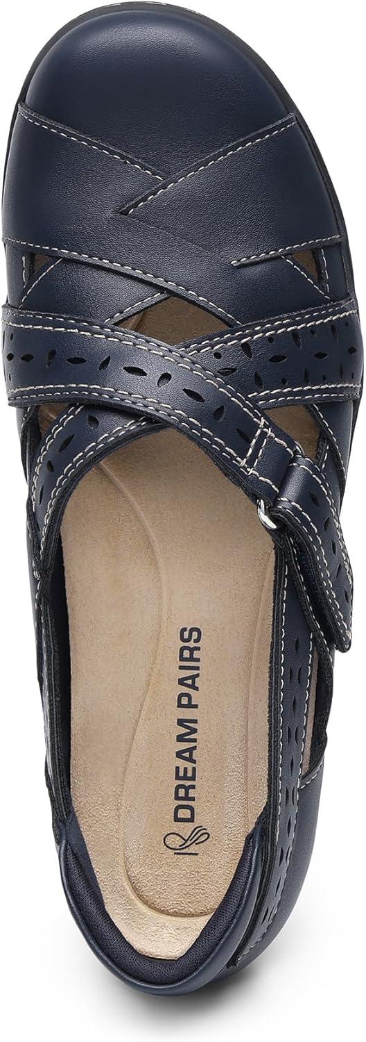 image:imageDREAM PAIRS Womens Loafers Slip On Comfortable Casual Orthopedic Walking Flats Work Shoes Closed Toe Sandals with Arch SupportNavy