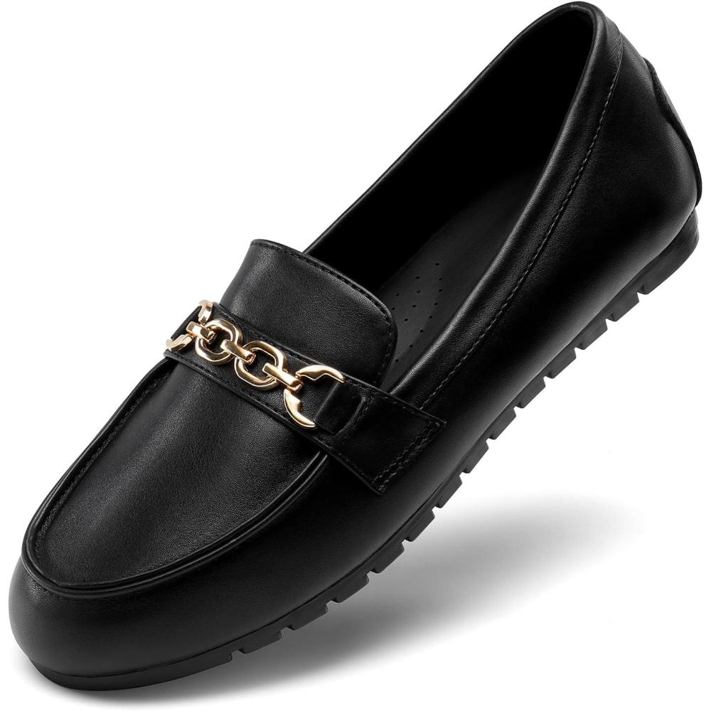 image:imageDREAM PAIRS Loafers for Women Casual Comfortable Slip On Flat Lightweight Leisure Work Shoe Comfort Walking ShoesBlack Pu