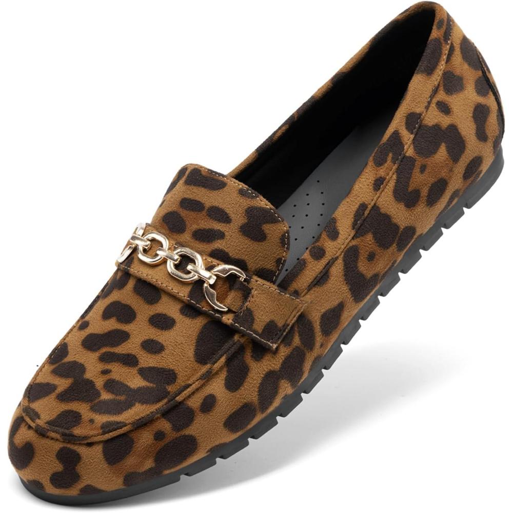 image:imageDREAM PAIRS Loafers for Women Casual Comfortable Slip On Flat Lightweight Leisure Work Shoe Comfort Walking ShoesLeopard