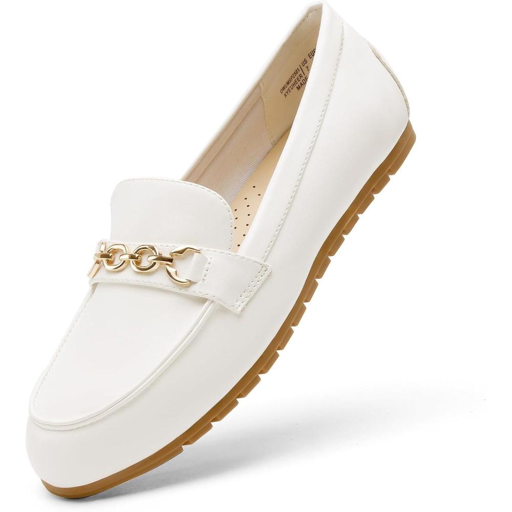 image:imageDREAM PAIRS Loafers for Women Casual Comfortable Slip On Flat Lightweight Leisure Work Shoe Comfort Walking ShoesWhite