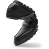 DREAM PAIRS Loafers for Women Casual Comfortable Slip On Flat Lightweight Leisure Work Shoe Comfort Walking Shoes(Black Pu)
