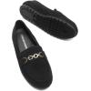DREAM PAIRS Loafers for Women Casual Comfortable Slip On Flat Lightweight Leisure Work Shoe Comfort Walking Shoes(Black-suede)