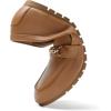 DREAM PAIRS Loafers for Women Casual Comfortable Slip On Flat Lightweight Leisure Work Shoe Comfort Walking Shoes(Brown-pu)