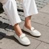 DREAM PAIRS Loafers for Women Casual Comfortable Slip On Flat Lightweight Leisure Work Shoe Comfort Walking Shoes(White)