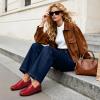 DREAM PAIRS Women’s Arch Support Slip-on Loafers(Red)