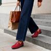 DREAM PAIRS Women’s Arch Support Slip-on Loafers(Red)
