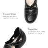 DREAM PAIRS Women’s Loafers Slip On Comfortable Casual Orthopedic Walking Flats Work Shoes Closed Toe Sandals with Arch Support(Black)