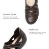 DREAM PAIRS Women’s Loafers Slip On Comfortable Casual Orthopedic Walking Flats Work Shoes Closed Toe Sandals with Arch Support(Brown)