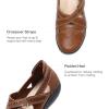 DREAM PAIRS Women’s Loafers Slip On Comfortable Casual Orthopedic Walking Flats Work Shoes Closed Toe Sandals with Arch Support(Tan)