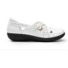 DREAM PAIRS Women’s Loafers Slip On Comfortable Casual Orthopedic Walking Flats Work Shoes Closed Toe Sandals with Arch Support(White)