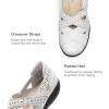 DREAM PAIRS Women’s Loafers Slip On Comfortable Casual Orthopedic Walking Flats Work Shoes Closed Toe Sandals with Arch Support(White)